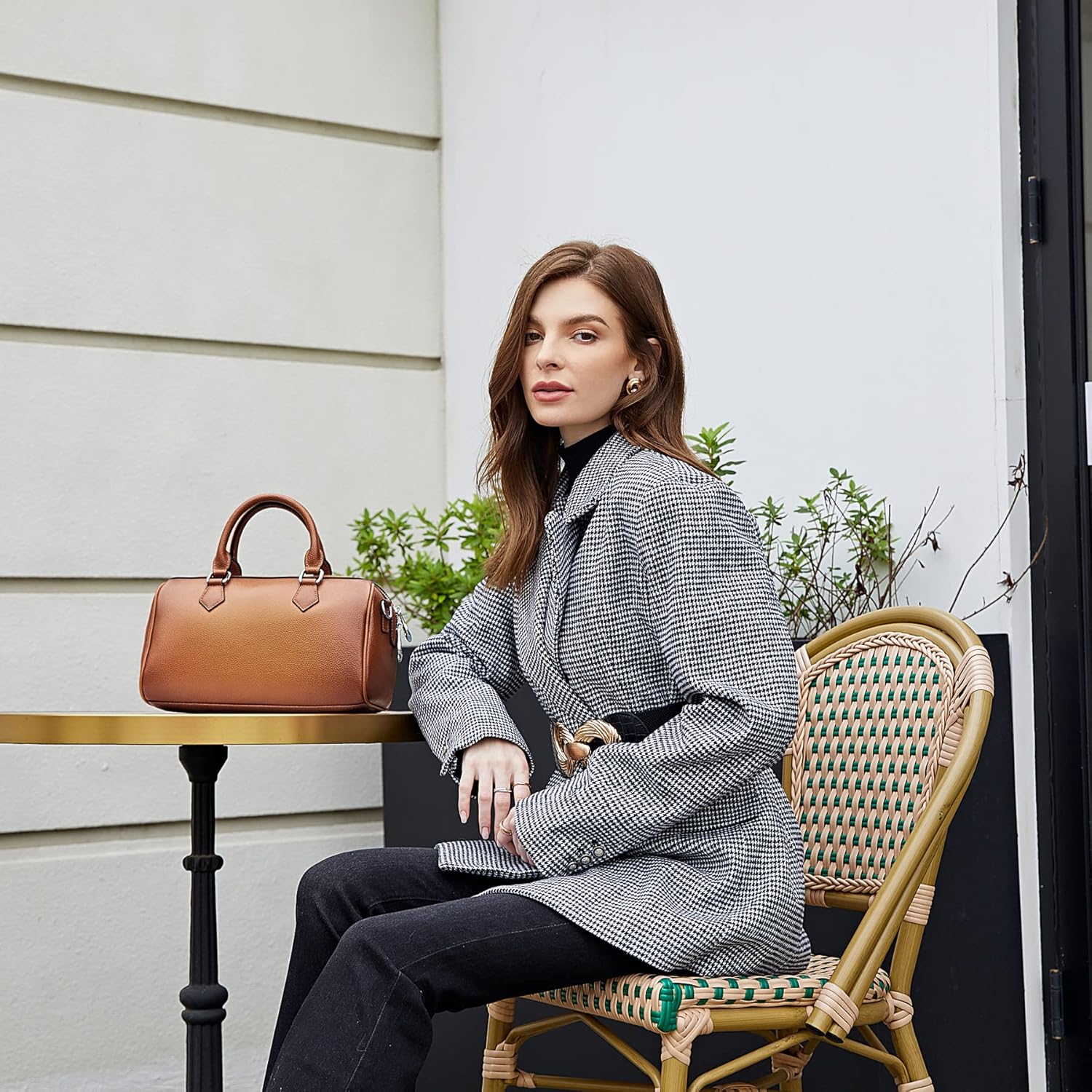 HESHE Leather Top Handle Bags for Women Leather Purses Tote Bag Satchel Handbags Shoulder Bag Designer Crossbody Bags - Image 2