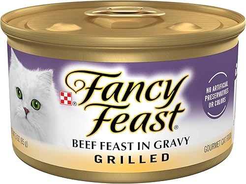 Purina Fancy Feast - Comida para gatos húmeda en salsa enlatada y grillada