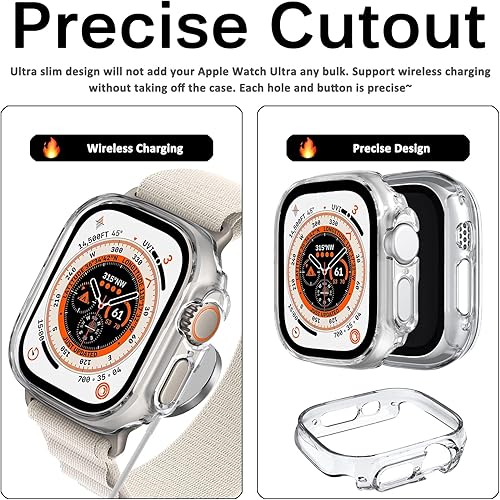 Miniatura 6 de Miimall Funda para Apple Watch Ultra 1, 2, 3, 1.929 in, para mujeres y hombres, policarbonato duro sin protector de pantalla, ligera, a prueba de