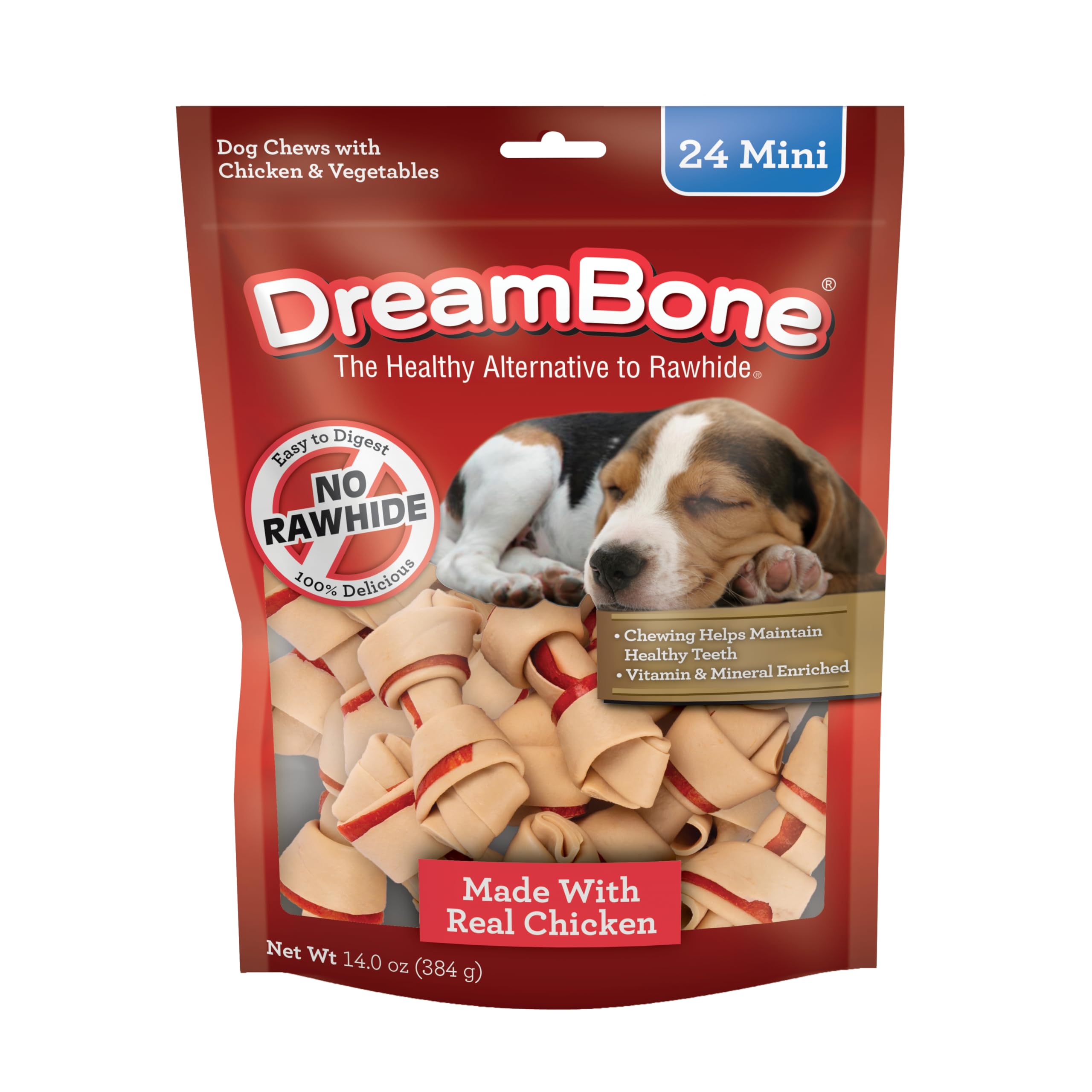 DreamBone DBC-00252 Mini masticables con Pollo Real 24 Unidades, masticables sin rudo para Perros