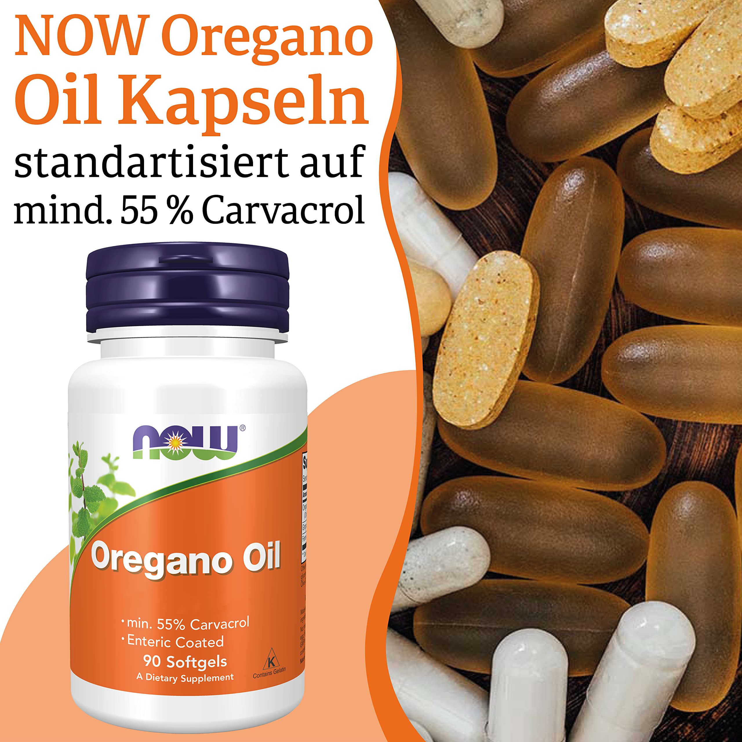 Now Foods, Oregano Oil, 90 Weichkapseln, Laborgeprüft, Pflanzlich, Glutenfrei, Sojafrei, Ohne Gentechnik