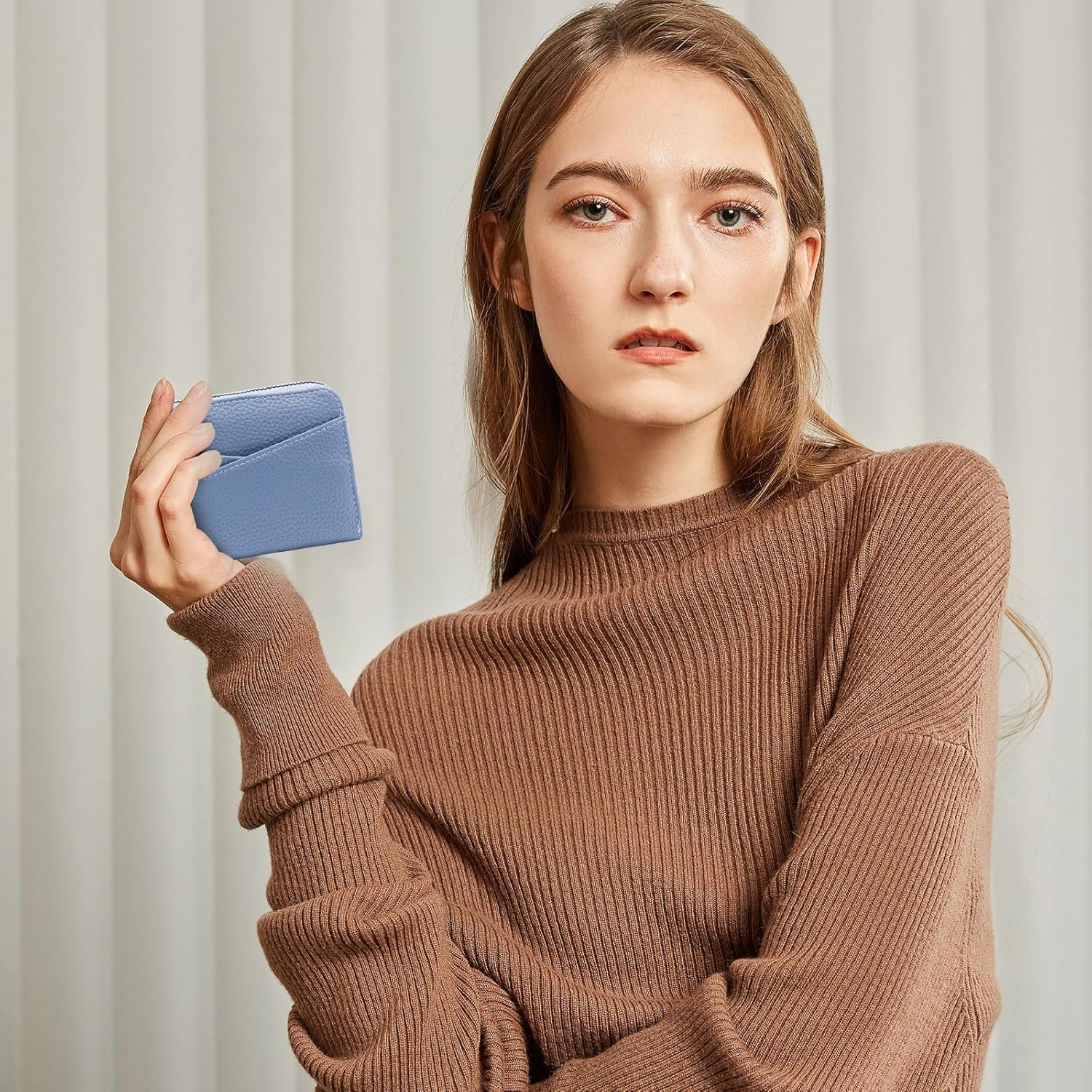 Small Women Wallets, 12 Grids PU Leather Card Wallet Case Cute Zipper Ladies Wallet Mini Purse Pouch for Cash Key Card (Yellow) - Image 7