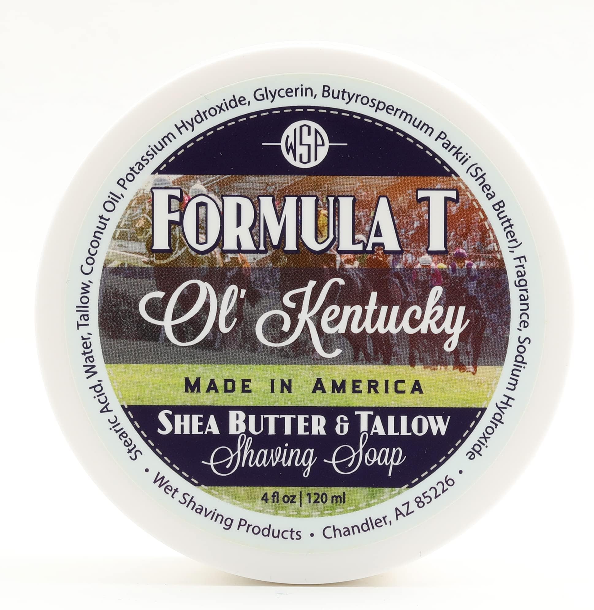 Shaving Soap WSP Formula T (Ol' Kentucky) 4 Oz Made with Shea Butter & Tallow