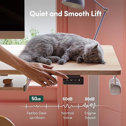 Miniatura 64 de FEZIBO Escritorio de pie con bandeja para teclado, altura ajustable de 40 x 24 pulgadas, con ajustes preestablecidos de memoria para oficina en