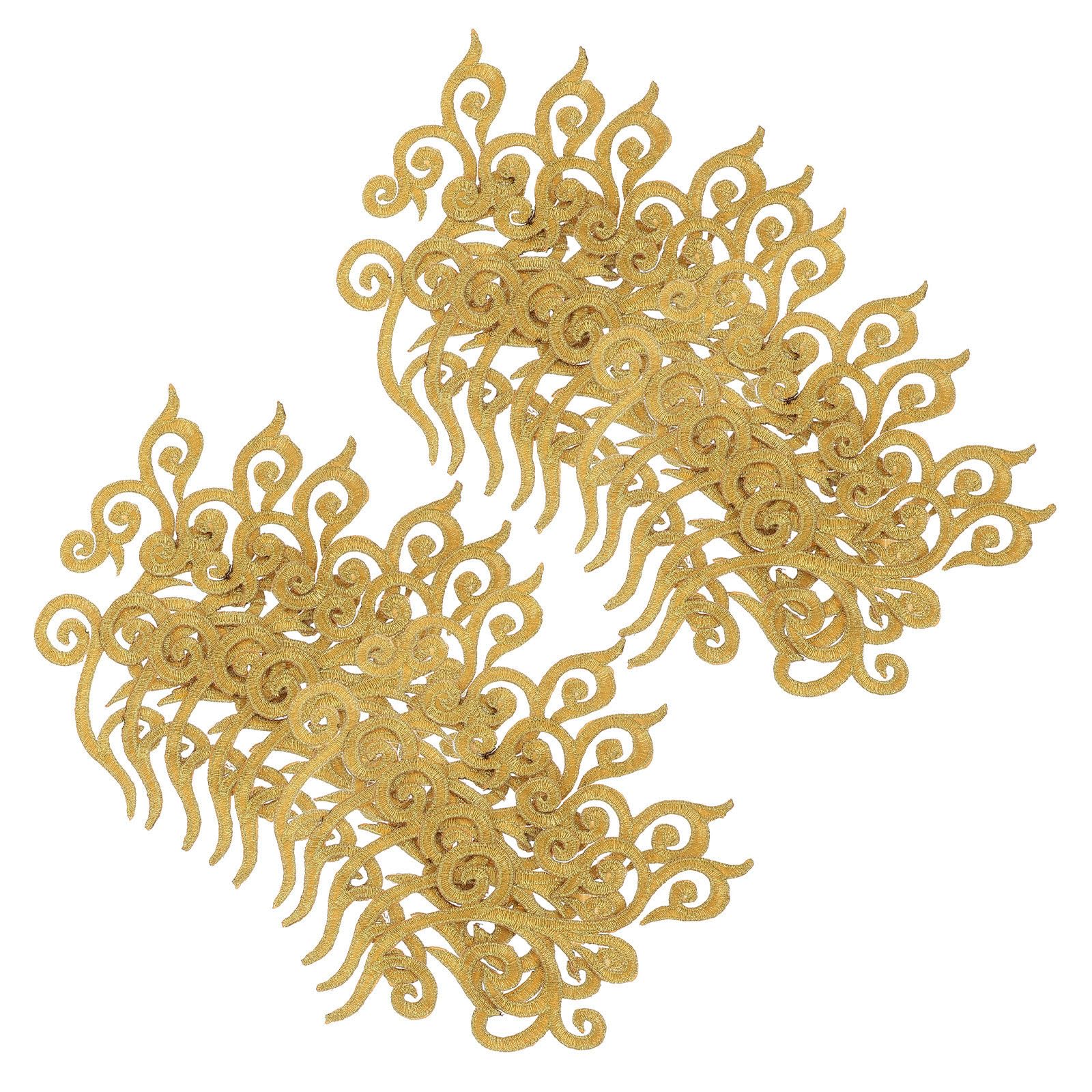SEWACC 50 Pares Parche Bordado Dorado para Decoración de Ropa Poliéster y Algodón, Versátil y Seguro para Prendas de Vestir y Trajes de Actuación
