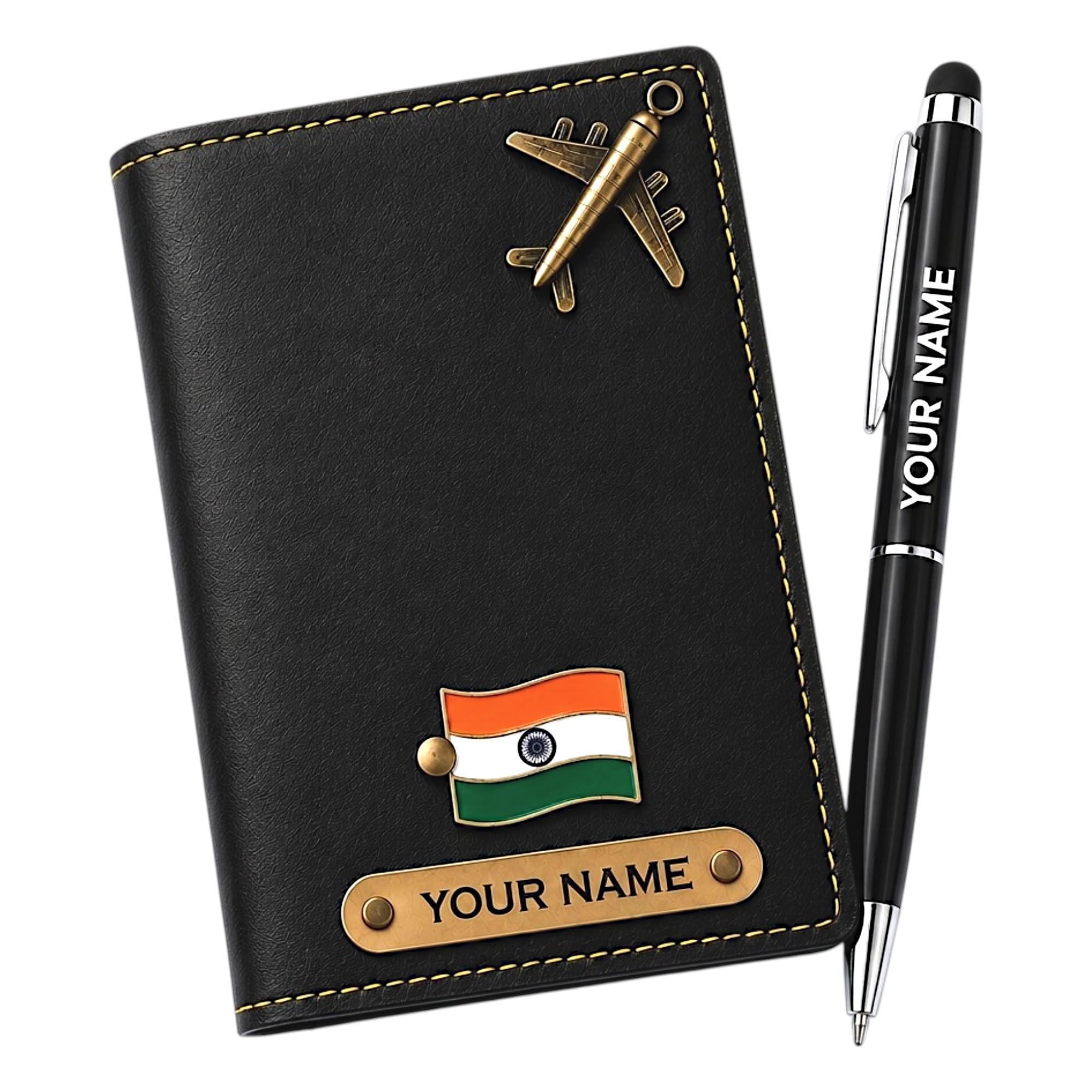 Custom Name Passport Cover & Pen Set | Personalized Travel Pouch for Men Women Kids Charm Family Couple Gift-image-28