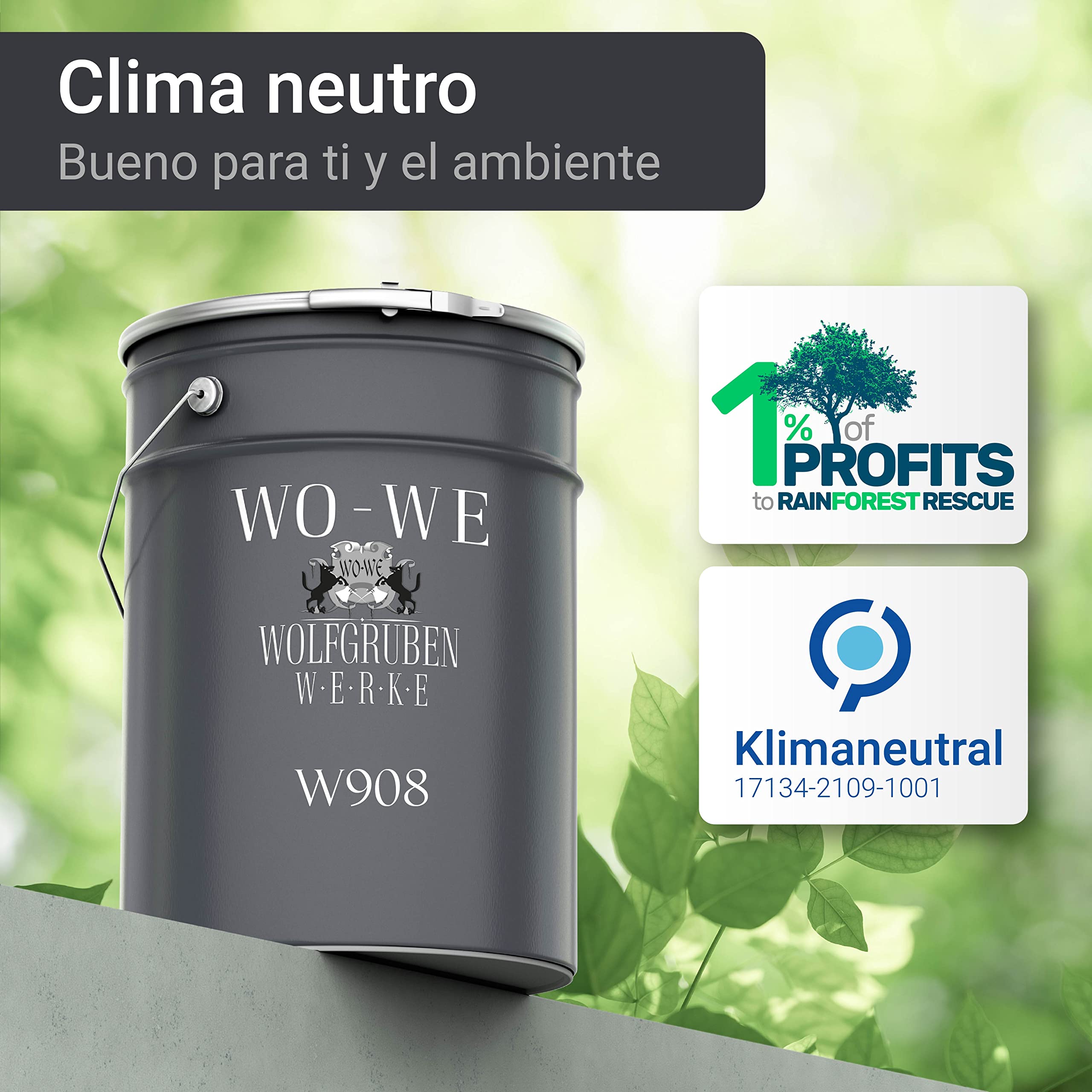 WO-WE Pintura de Metal Antioxidante 4 en 1 para Exterior - Protección y alta Resistencia W908 Gris antracita - 5L