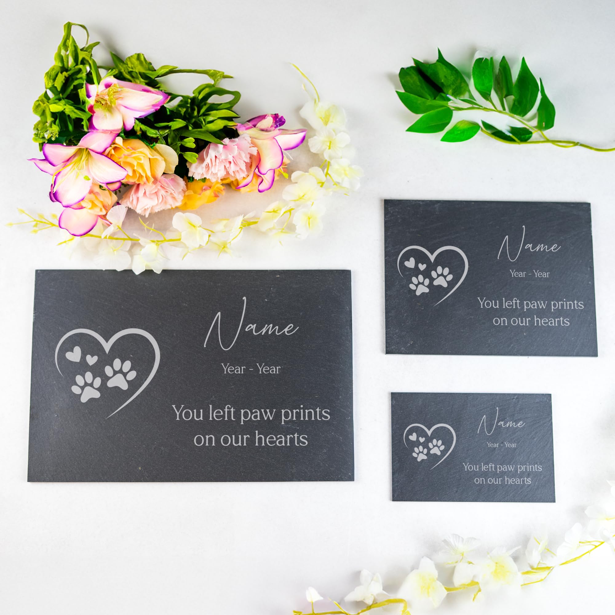 So Bespoke Personalised Slate Memorial Plaque - Engraved Stone Remembrance Gift - Any Relation Pet Lover Animal Sentiment (Style 4)