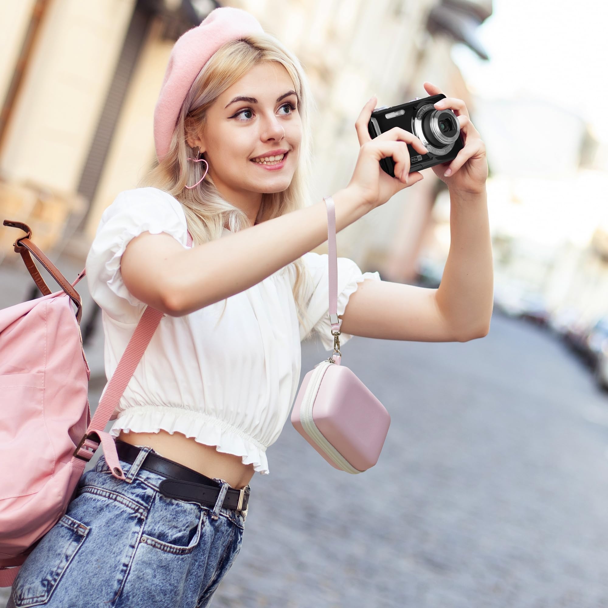 Digital Camera Case Compatible with Canon G7X, SX 740, Camkory FHD 1080P, Kodak FZ55-BK, FZ45-BK Digital Point and Shoot Camera Case, Small Portable Travel Carrying Protective Storage Bag