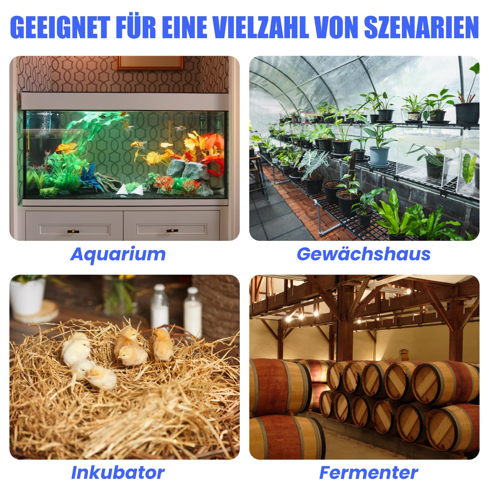 GlowUp 220V Reptilien Digital Thermostat Temperaturregler mit Heizung oder Kühlung, Tag Nacht Timer Stecker Steckdose Temperaturregler für Inkubator Gewächshaus Brühlüfter Kühlschrank Aquarium