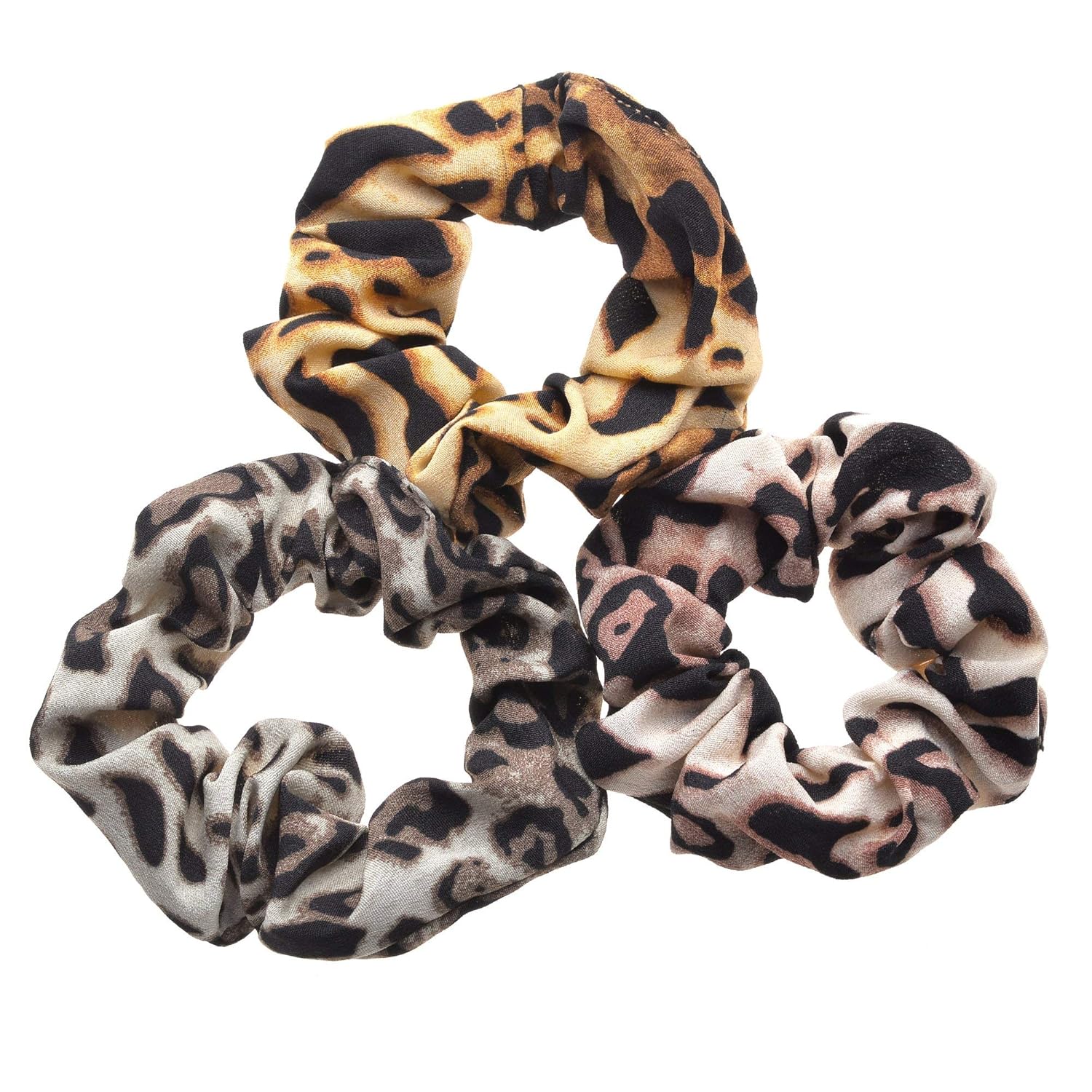 nOir Ombre Leopard Scrunchies - Set of 3 : Beauty & Personal Care