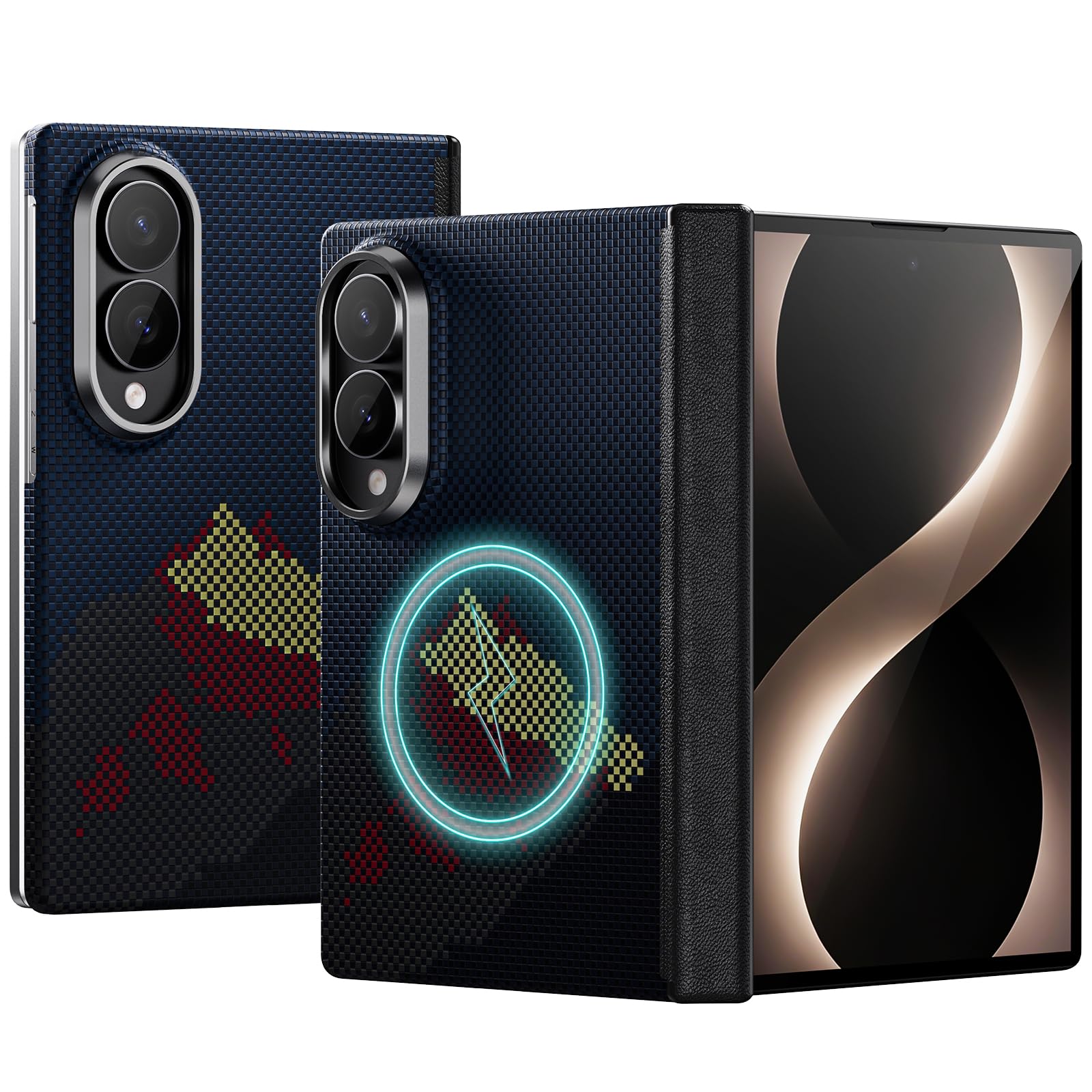 memumi Coque magnétique en Fibre d'aramide pour Samsung Z Fold 8
