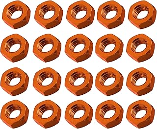 Yaruijia Hex Nut M2 M3 M4 M5 M6 M8 Aluminum Alloy Lock Nut Full Screw Thread Bolt Cap for Drone, Toy, Model, DIY Part Pack of 20 (Orange, M8)