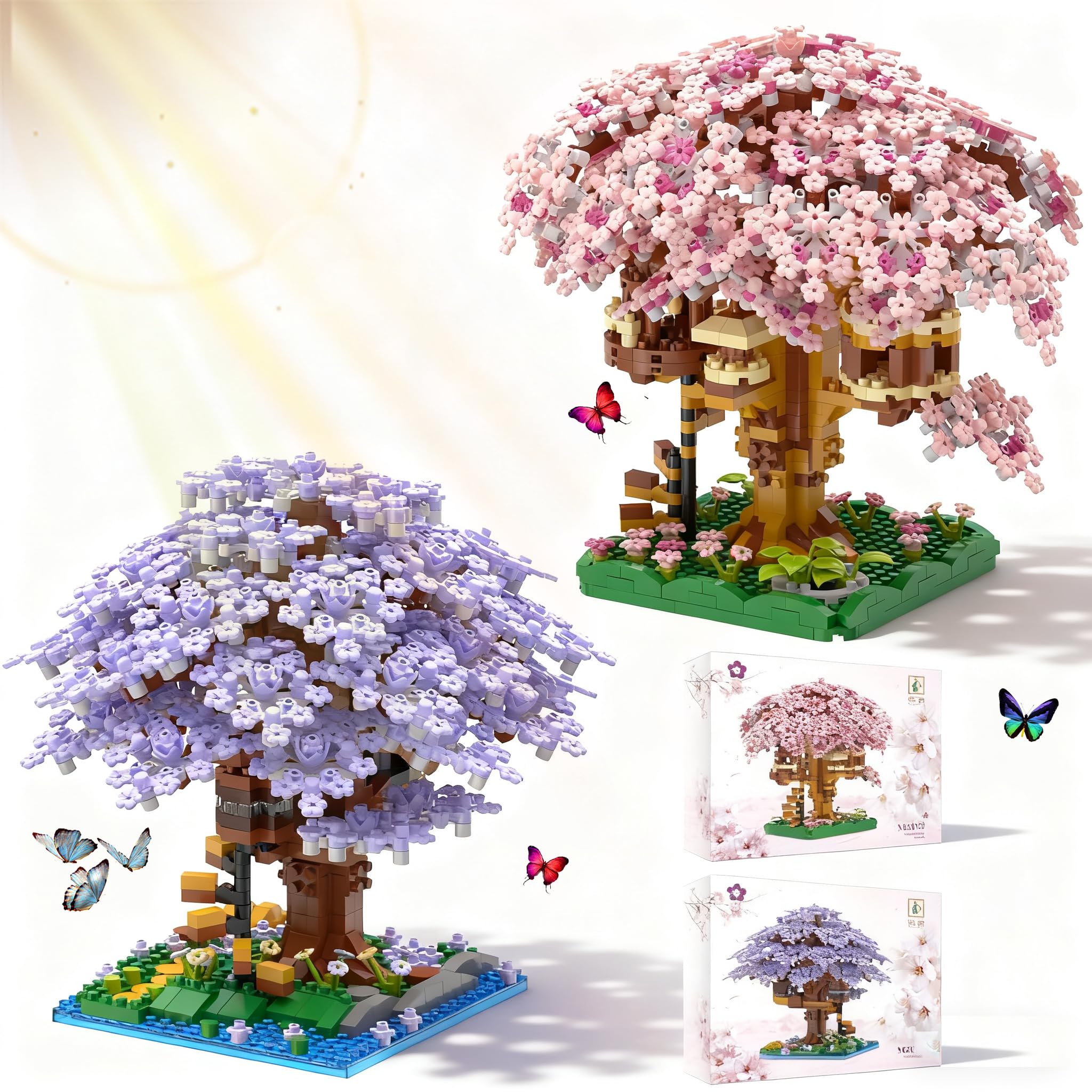 Amazon.co.jp: Beego 2 盆栽 桜 組み立て玩具 レゴ対応 日本の桜の家
