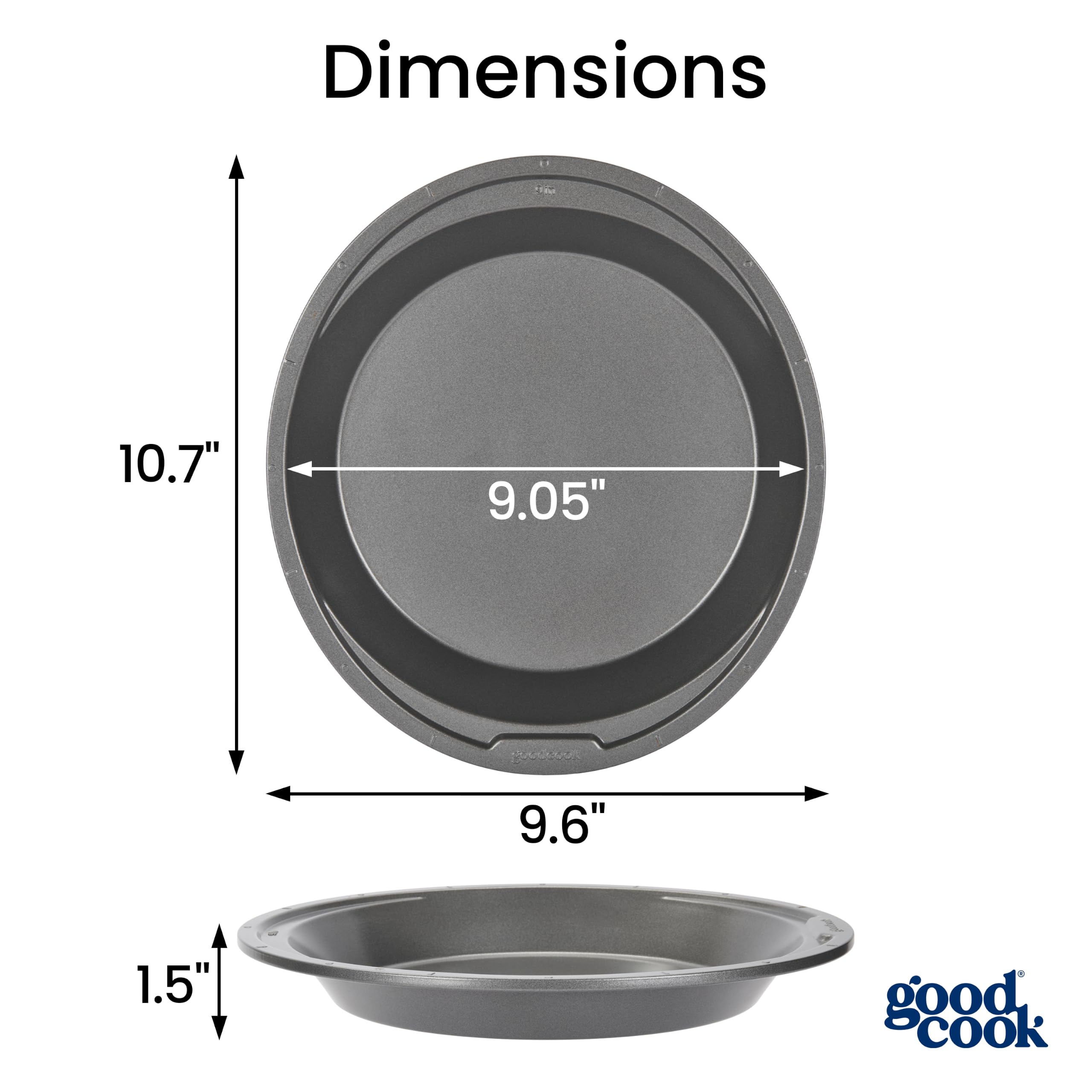 GoodCook 9" Nonstick Pie Pan - Scratch Resistant -2