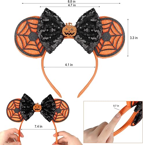 Miniatura 2 de FANYITY Orejas de ratón, diadema de lentejuelas con orejas de ratón para niños, niñas y mujeres, Halloween y viaje de Disney (ZZW)