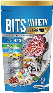 A.D.P. Fish Booster Bits Variety All Discus & Tropical Fish Food Mini Slow Sinking Pellets Grow Faster & Color Enhancing High Protein 47% for Goldfish & Aquarium Tropical Fish 60 g. Small Fish Feed