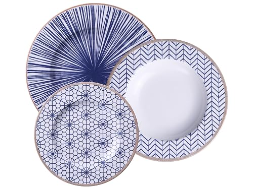 Jogo de Pratos Tramontina Abstratta em Porcelana Decorada ​12 Peças