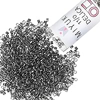 Vista 10 de Miyuki Cuentas de semillas Delica – Tamaño 11/0 (0.063 in), DB0010, negro, 0.25 oz, aprox. 1440 cuentas, fabricado en Japón