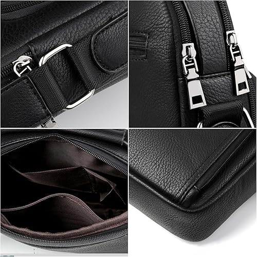Miniatura 3 de Mens Shoulder Bags Crossbody,Leather Sling Bag for Men Adjustable Small Messenger Bag Travel Business Handbag