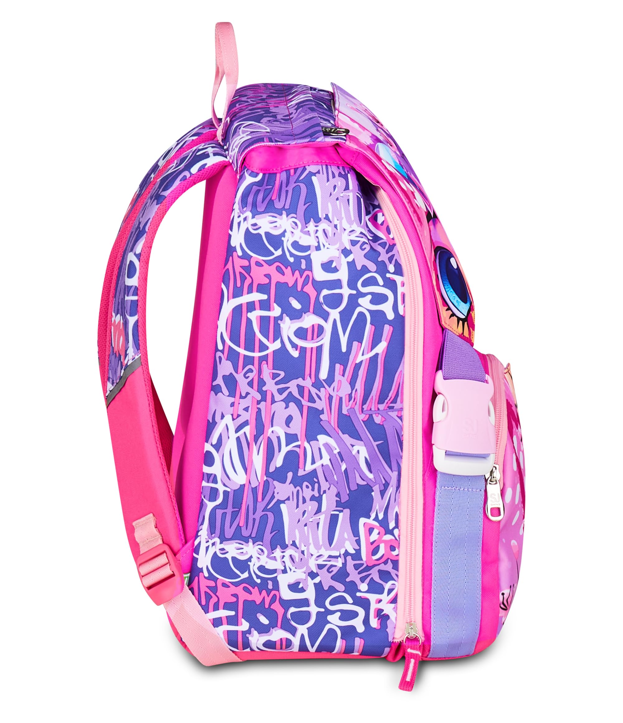 SJ GANG STYLE JAM GANG Zaino Doppio Scomparto Estensibile, Rosa, Maxi Capienza, Schienale Preformato, Bambina, Scuola Elementare