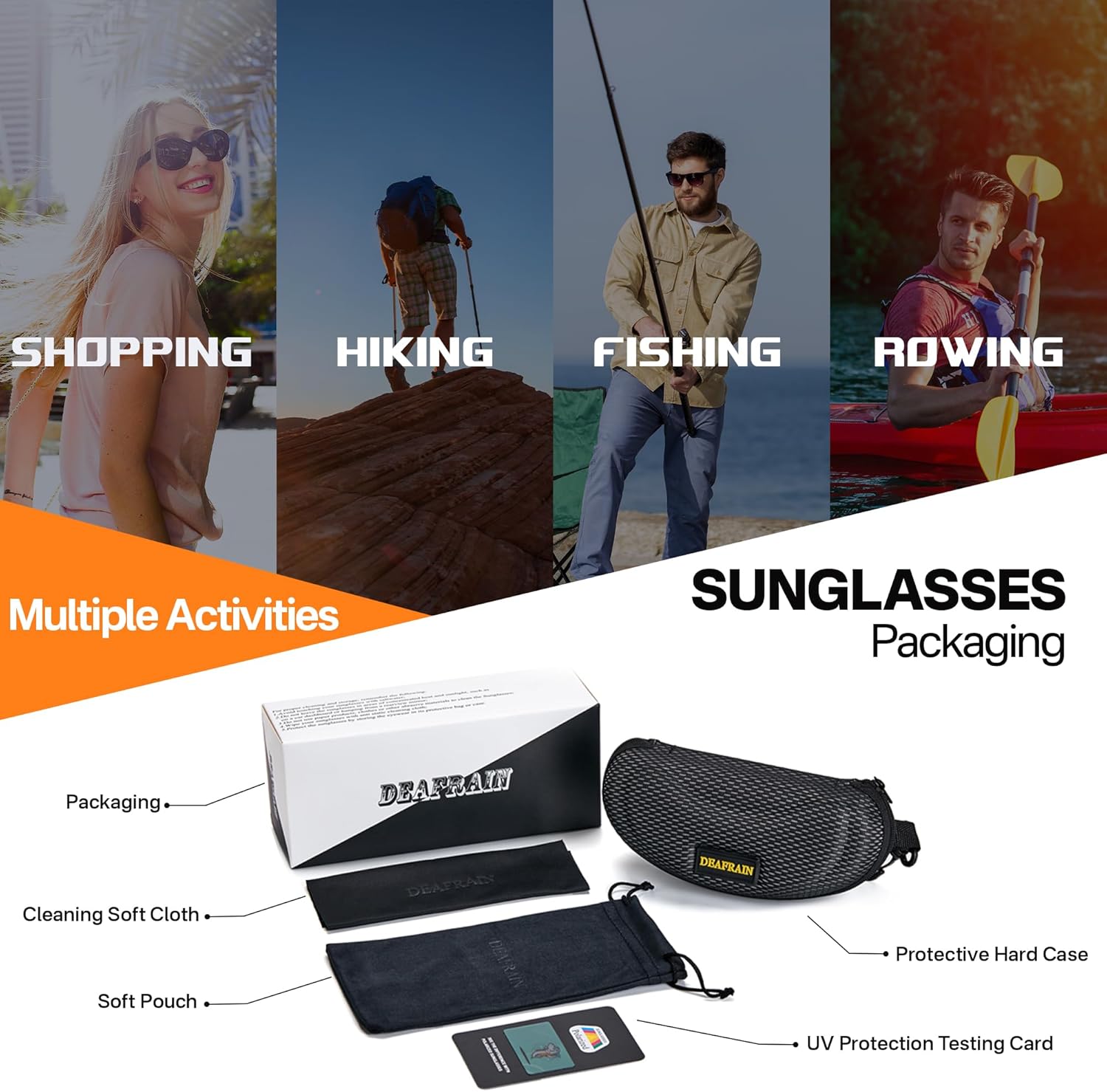 DEAFRAIN Super Dark Lens Polarized Sunglasses for Men Women Wrap Around Sport Glasses UV400 CAT 4 for Sensitive Eyes - Image 7