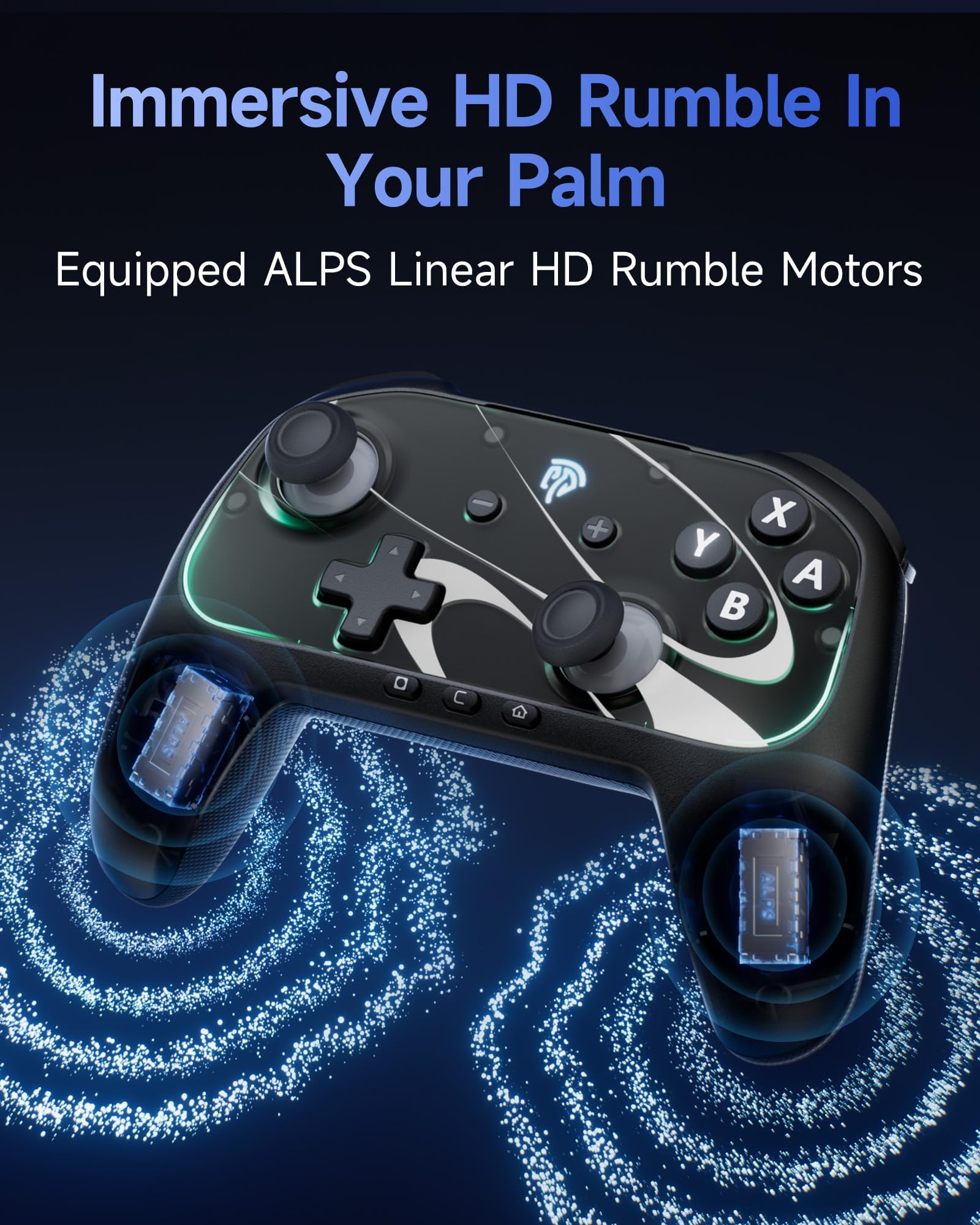 EasySMX S10 Switch 2 Controller mit Wake-up, TMR Joystick, 6-Axis Motion, NFC, 1200mAh, austauschbar D-Pad & Magnetische Frontplatten Schwarz