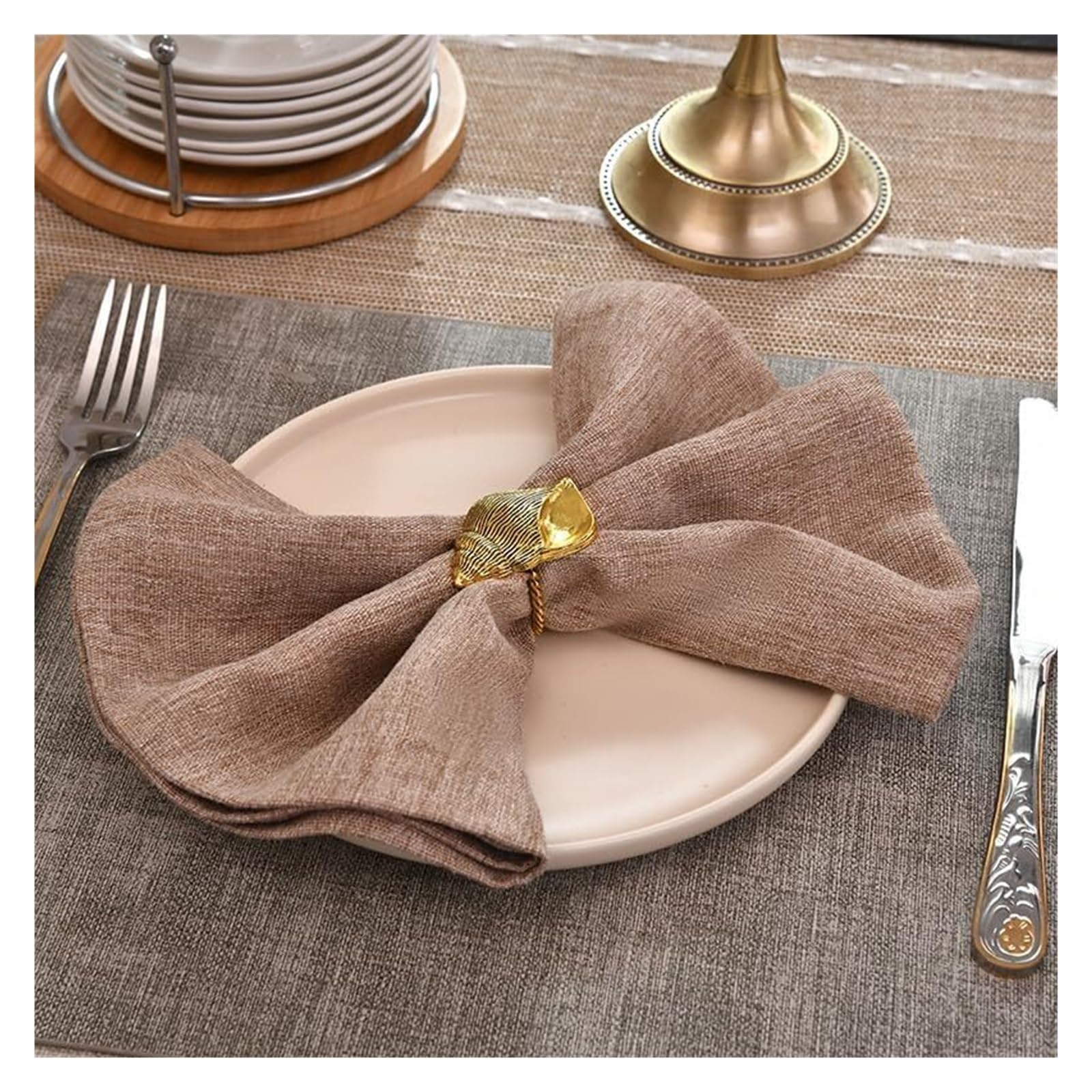 Hebilla de Metal servilletero servilletero Anillo, 12 Piezas de Hebillas de Mantel de Mesa de Boda con Forma de Caracol Dorado, Anillos de Toalla de Papel for decoración de Hotel