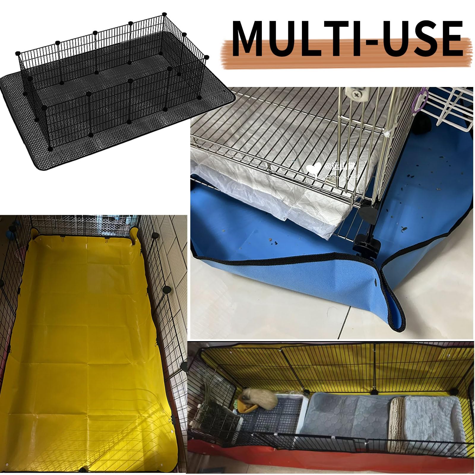 Oncpcare Waterproof Pet Playpen Mat 150x100cm Guinea Pig Cage Liner Tarp Bottom Reusable Base for Rabbits Bunny - Image 4