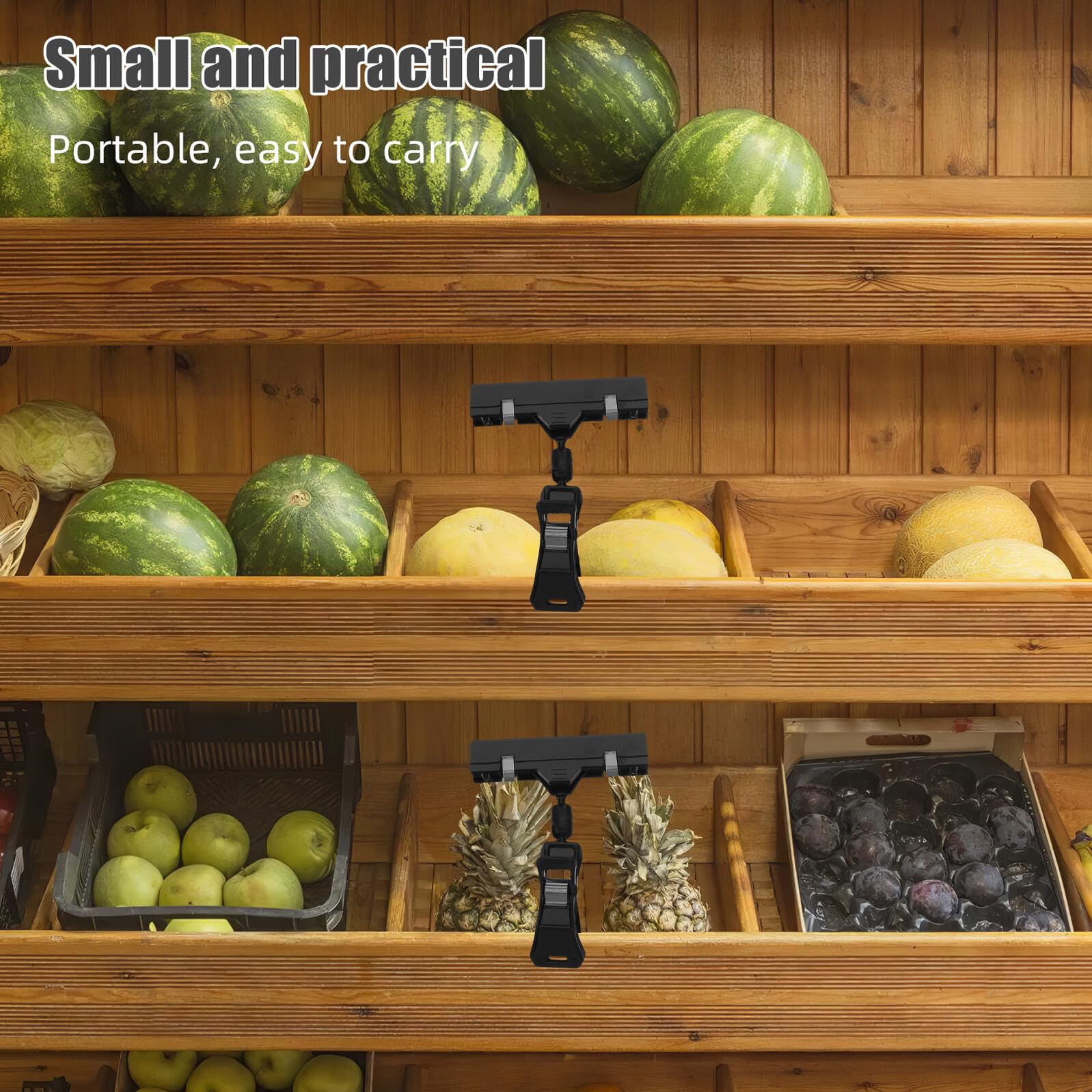 Clip per Cartellini dei Prezzi Bifacciale in Plastica Nera Mini Clip Girevole Doppia Testa per Espositori al Dettaglio e Scaffali di Supermercati Set da 10 Pezzi per Segnaletica