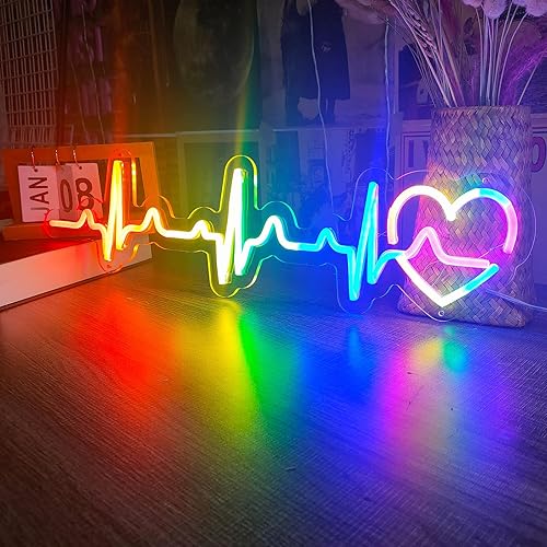 Miniatura 5 de Letrero de neón de corazón, letrero de neón para decoración de pared, letrero de neón LED de boda, letrero de neón personalizado para regalo del día