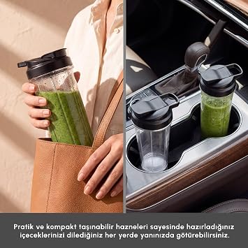 Karaca Blendfit Go Personal Kişisel Smoothie Blender Çift Hazne Antrasit 600ml & 400ml