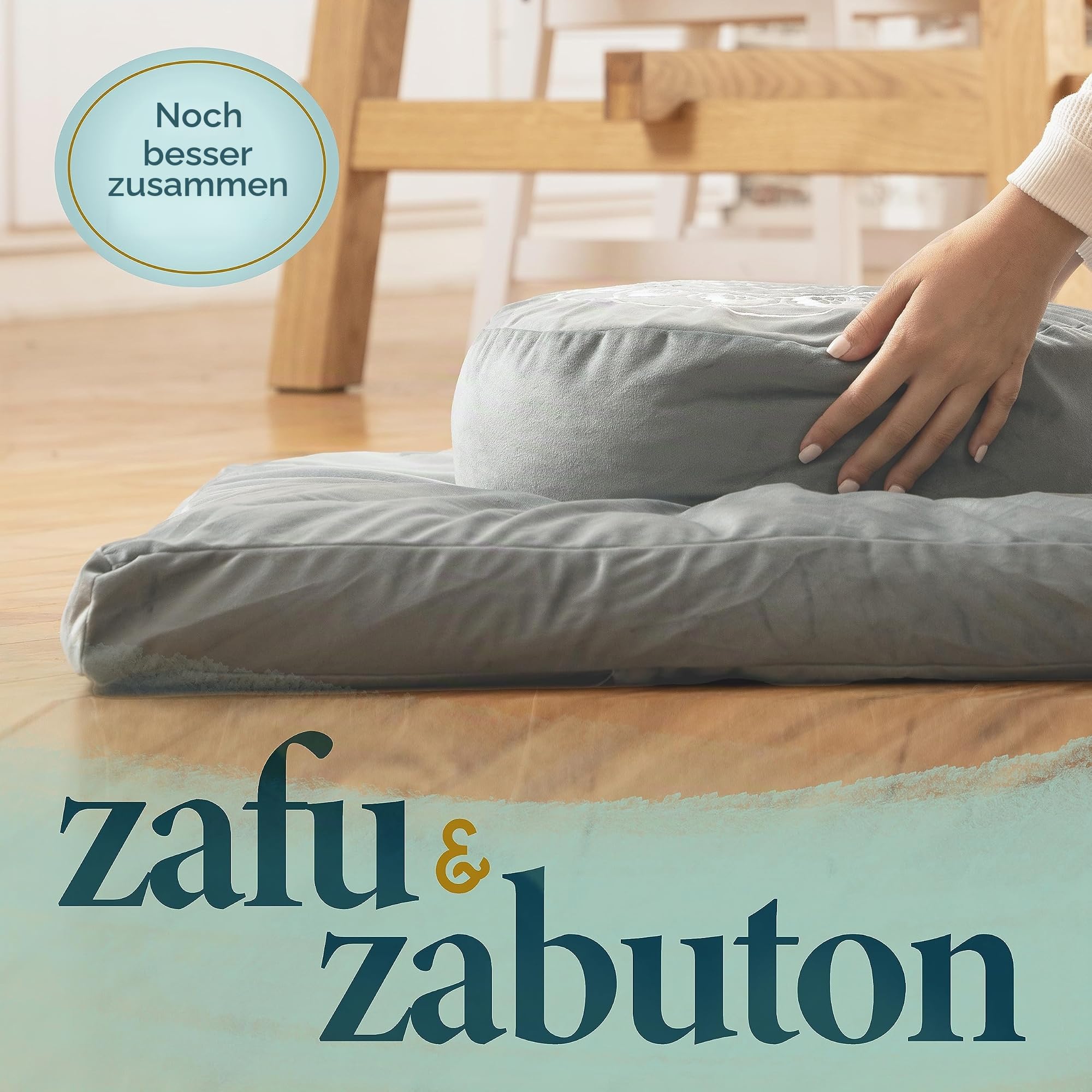 Florensi Zabuton Meditationsmatte, 100% Baumwolle gefüllt, Meditationskissen, Samt-Bodenkissen zum Sitzen und Knien, Yoga-Kissen für Damen und Herren | Mit Buchweizen gefülltes Meditationskissen mit weichem Samtbezug für unterstützendes Sitzen während Med