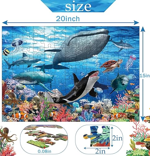 Miniatura 3 de Rompecabezas de 120 piezas para niños de 4 a 8 años de edad bajo el agua educación del mundo rompecabezas rompecabezas para niños y niñas