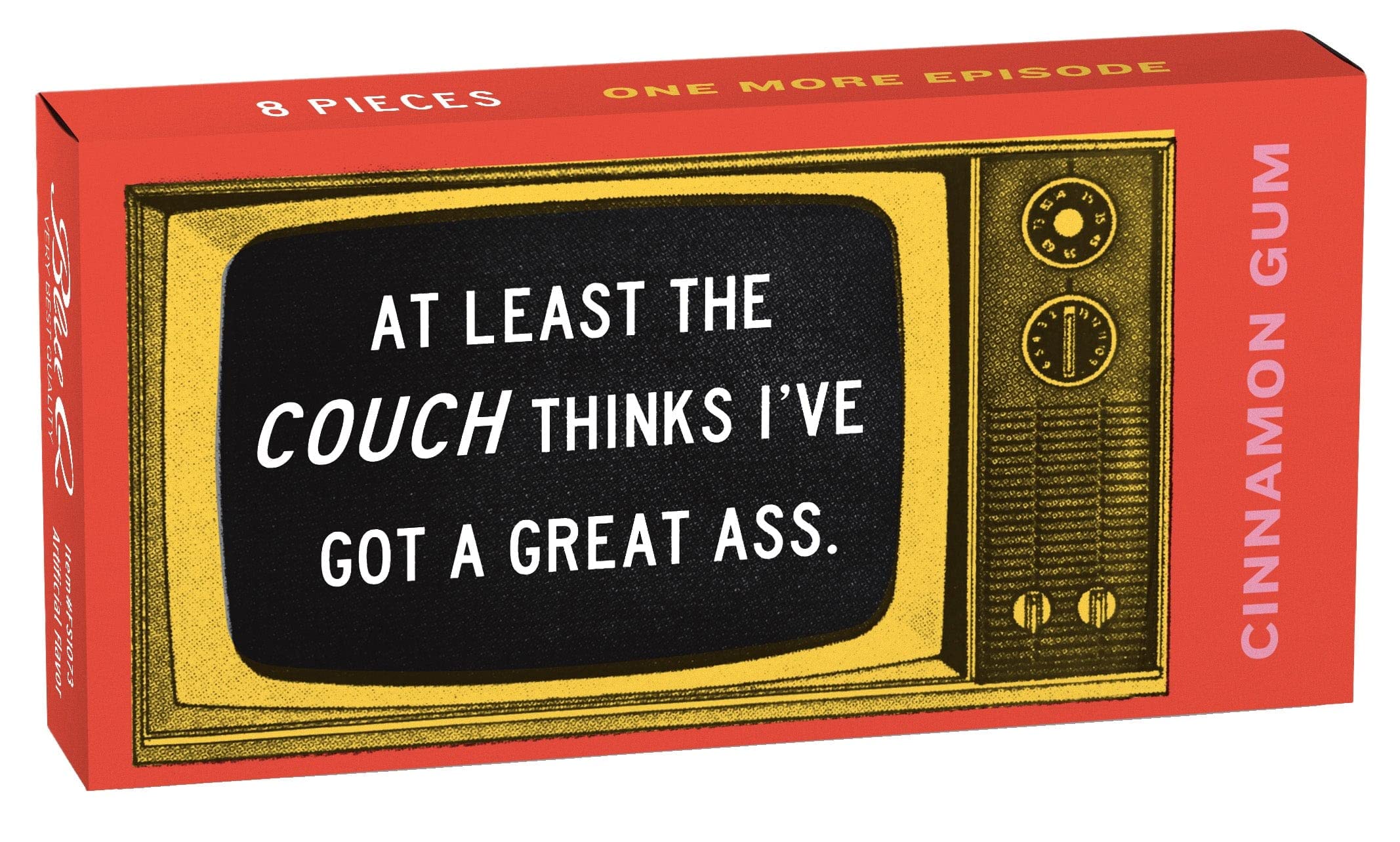 Blue Q Gum Couch Thinks I've Got A Great Ass, 8 Pieces of Cinnamon Flavored Gum (FS1073)