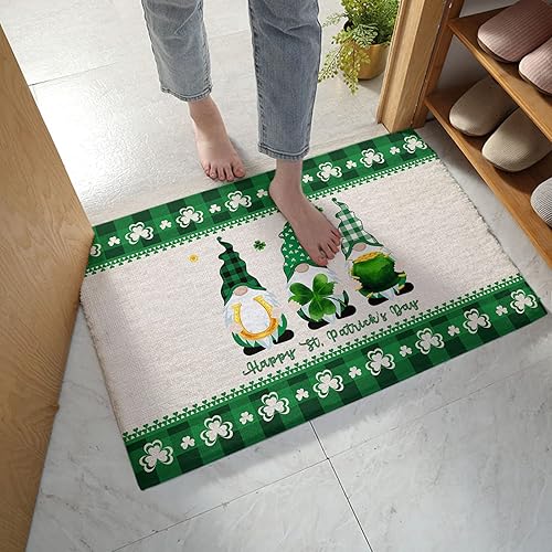Tapete de baño de gnomos de San Patricio, tapete de baño de microfibra suave y absorbente, tapete antideslizante para el piso, alfombra de búfalo a