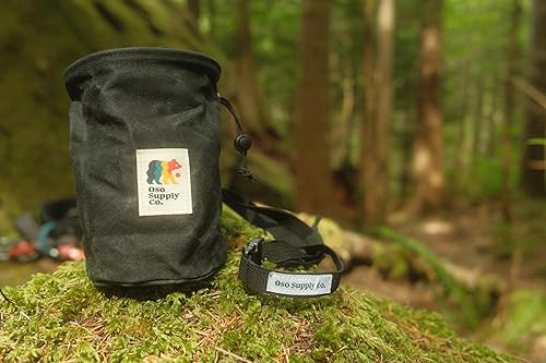 Miniatura 3 de Bolsa de tiza de lona encerada para escalada en roca, cubo de tiza Boulder con cinturón, impermeable, bolsillo con cremallera - Equipo de escalada