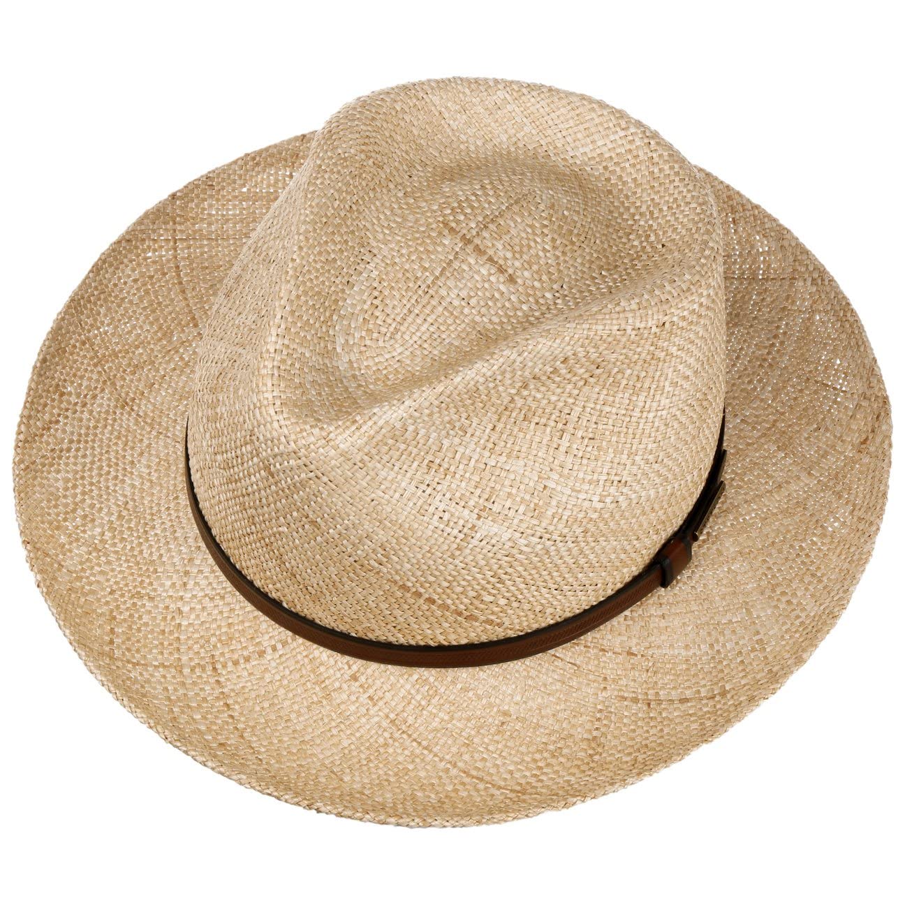 Stetson Tentova Fedora Strohhut Damen/Herren - Strandhut aus 100% Stroh - Travellerhut mit Ledergarniturband - Frühjahr/Sommer