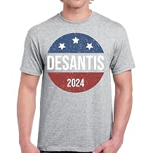 VIZOR USA Election 2024 Desantis Mens Political Shirt USA Colorful Flag T-Shirt for Mens
