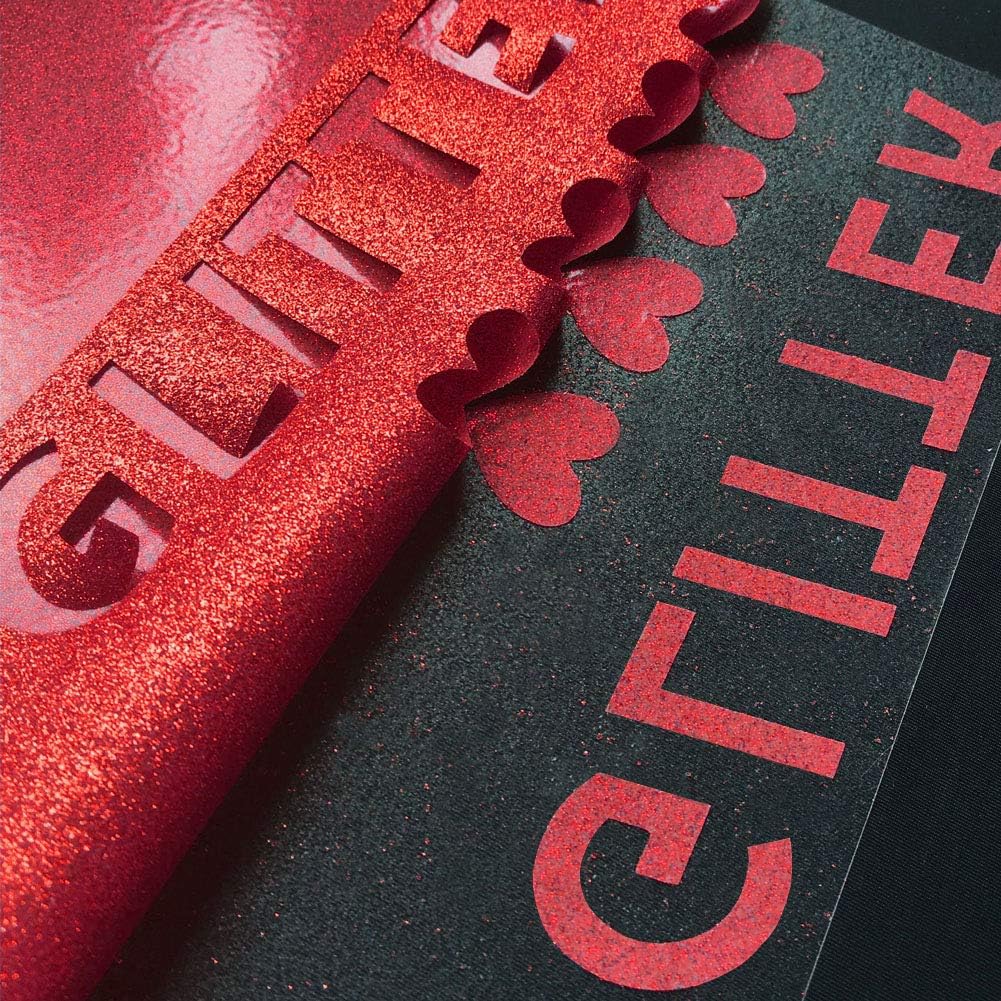 Red Glitter HTV Heat Transfer Vinyl for T-Shirt