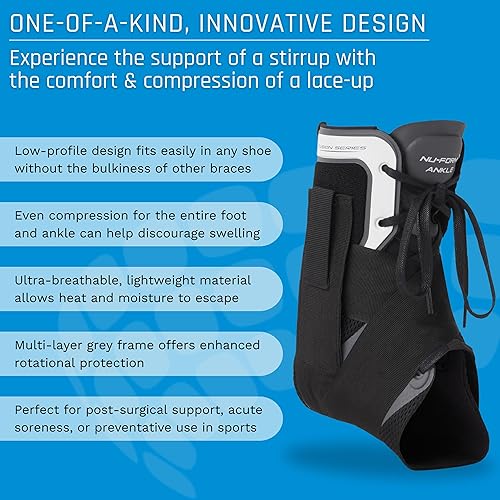Miniatura 2 de Nu-Form - Tobillera de alta calidad, de perfil bajo, estabilizador de tobillo y soporte de compresión de tobillo, tobillera transpirable para