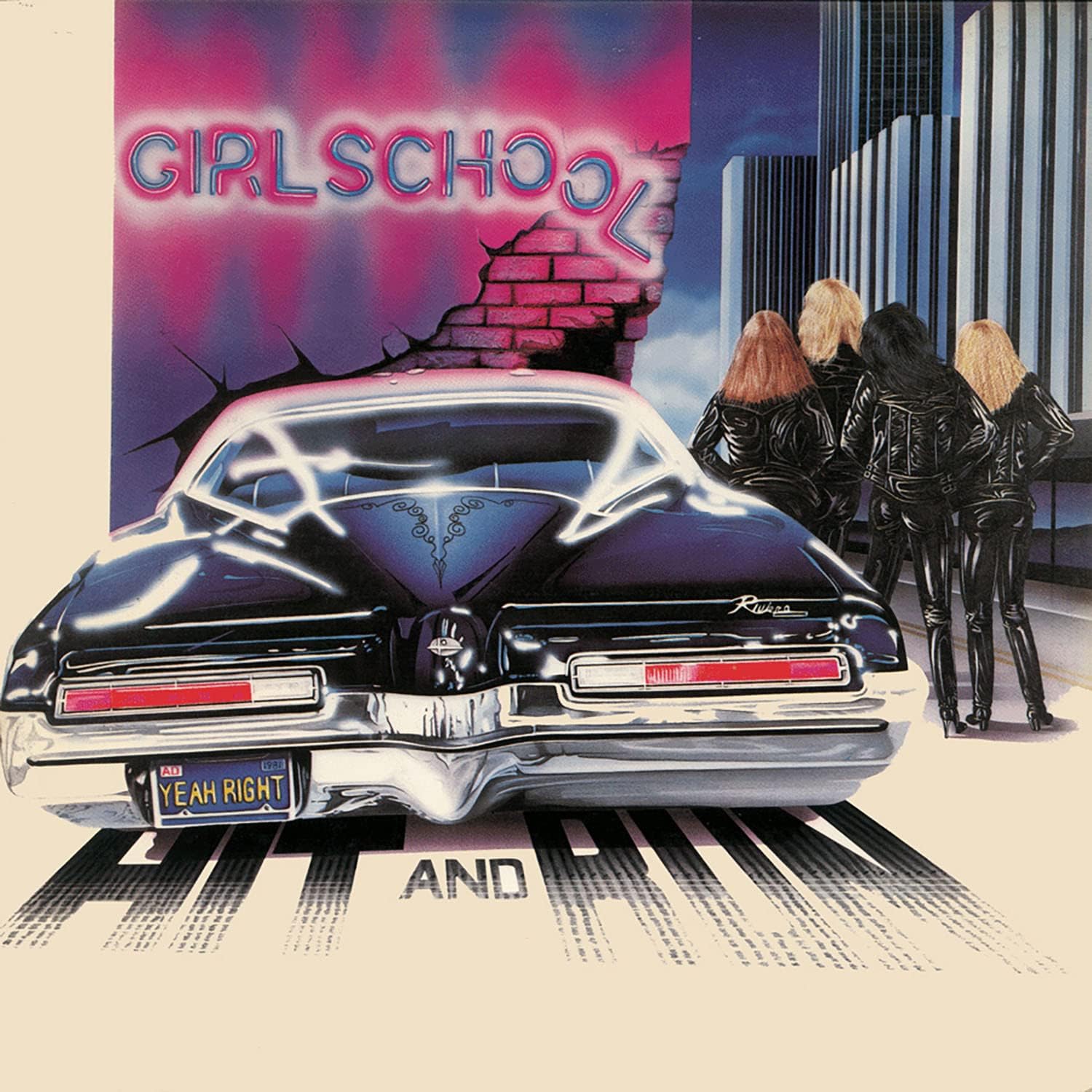 HIT & RUN (STRAWBERRY PINK VINYL) por Girlschool — capa do álbum