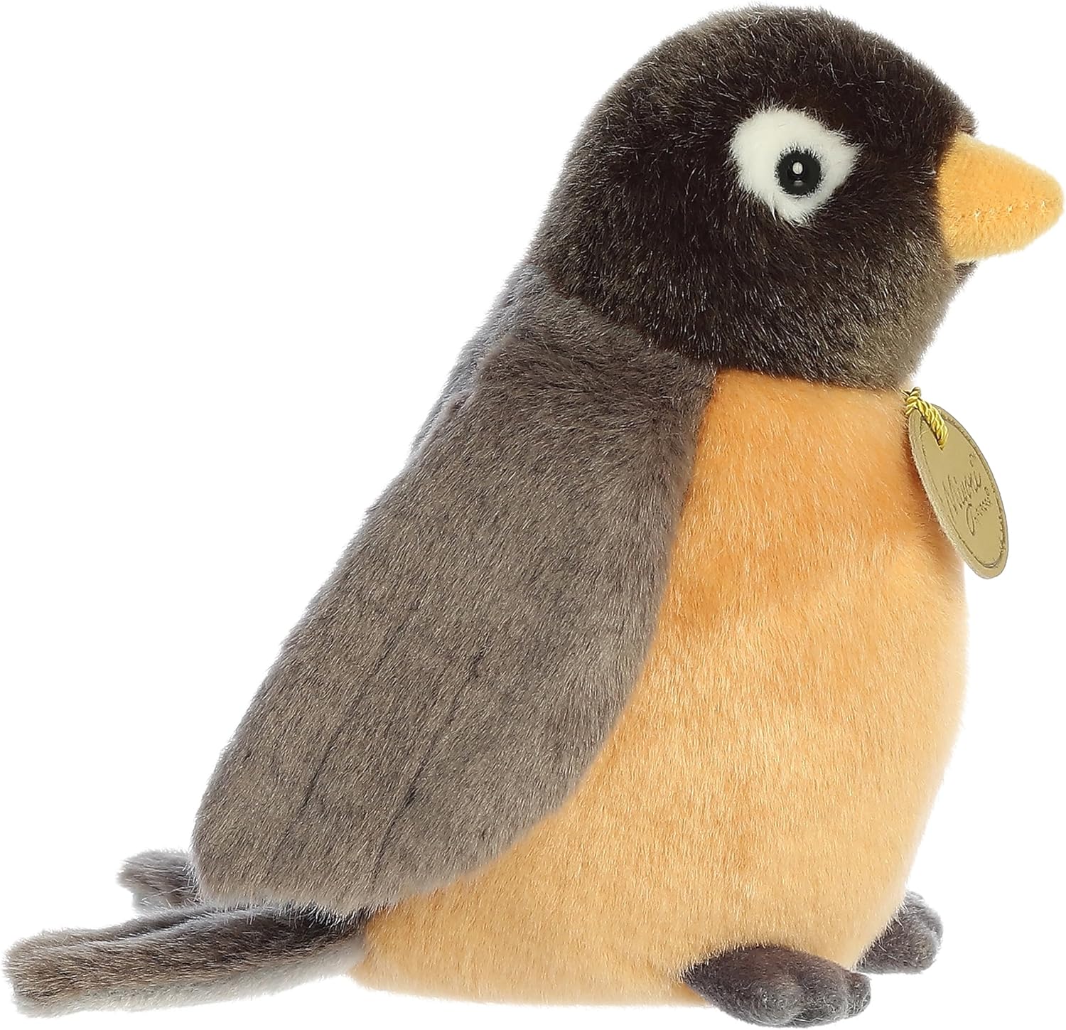 Aurora® Realistic Miyoni® Robin Stuffed Animal - Lifelike Details Make a Cherished Companion - Perfect for Decorating Bedrooms or Classrooms - Black 6 Inches