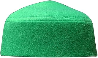 Solid Black Moroccan Fez-Style Kufi Hat Cap w/Pointed Top