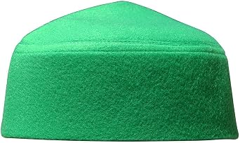 Solid Black Moroccan Fez-Style Kufi Hat Cap w/Pointed Top