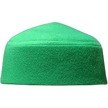 Solid Black Moroccan Fez-Style Kufi Hat Cap w/Pointed Top