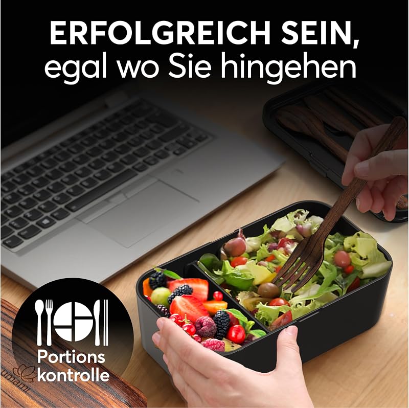 Umami Premium Bento Box 1500ml Szilikon Tételes Ebéddoboz Fekete Wenge