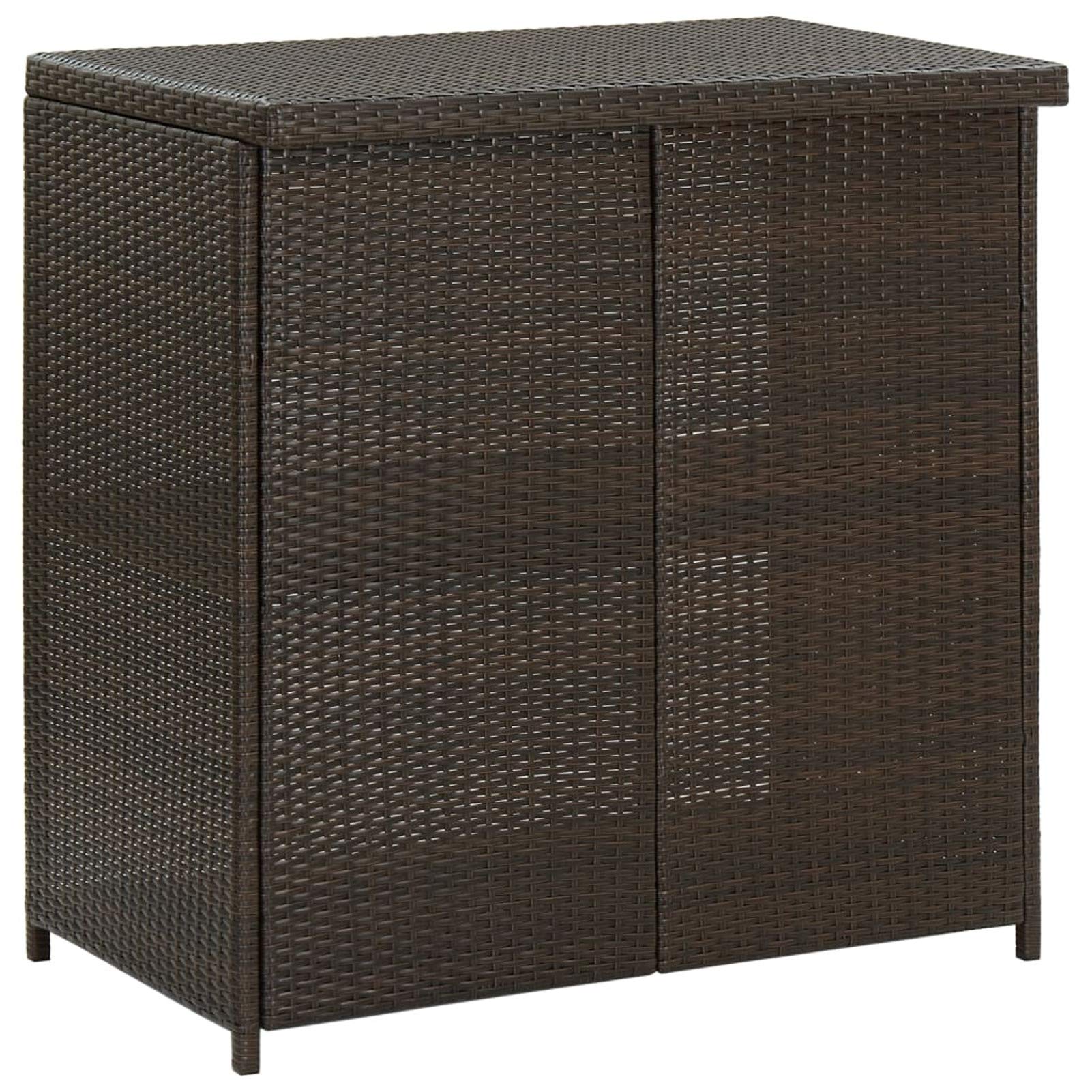 Tidyard Set Mesa y sillas de Bar jardín 3 Piezas Muebles de Jardin Exterior Conjuntos ratán sintético marrón