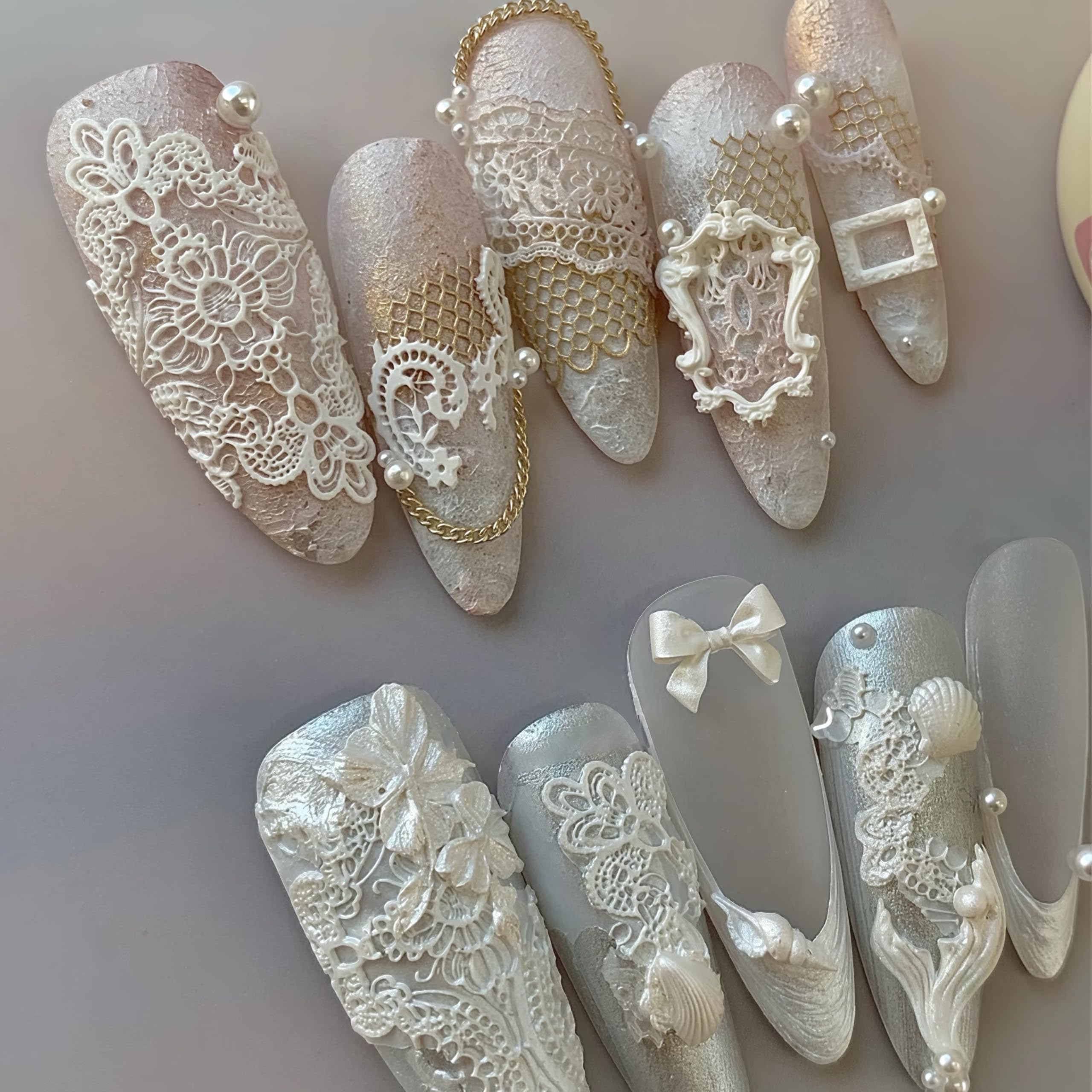 Design 3D en dentelle pour ongles outil en silicone