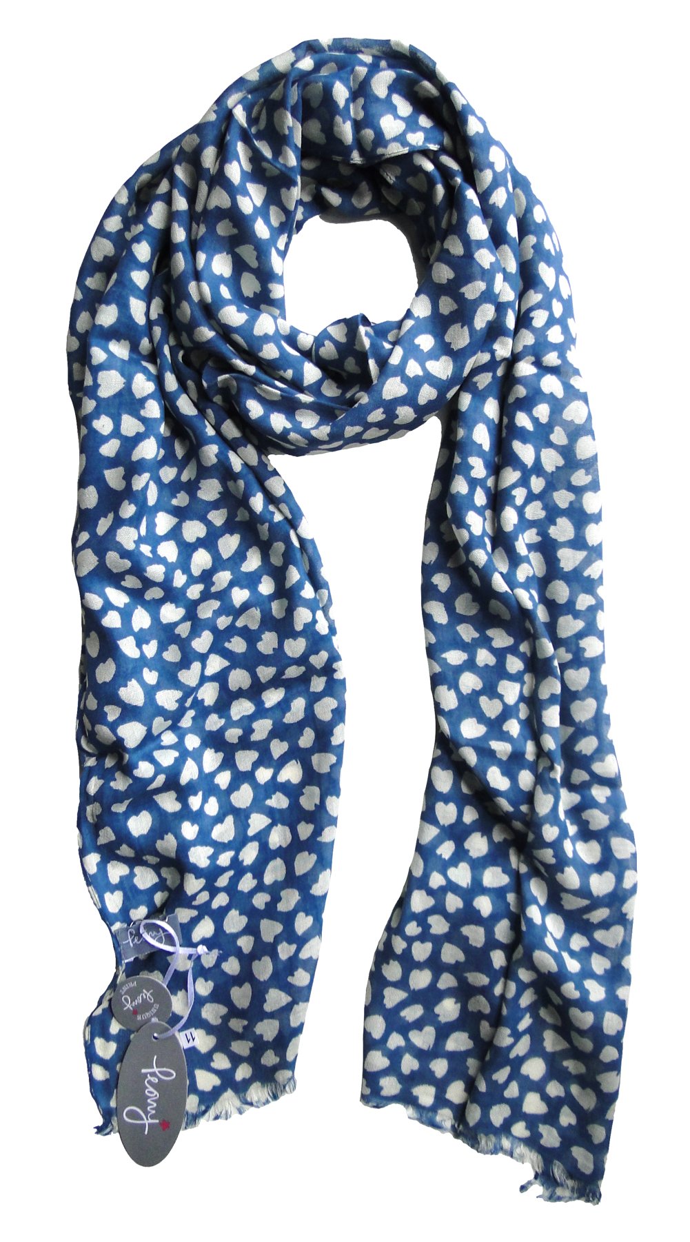 The Olive House Women's Blue The Olive House® Beautiful Hearts Scarf In
